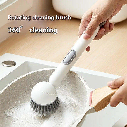 🔥LAST CHANCE!! ✨BUY 1 GET 1 FREE!!!✨ 6-in-1 Soap Dispensing Dish Brush – Leak-Proof, Adjustable Angle & Wall-Mounted for Sink & Pots