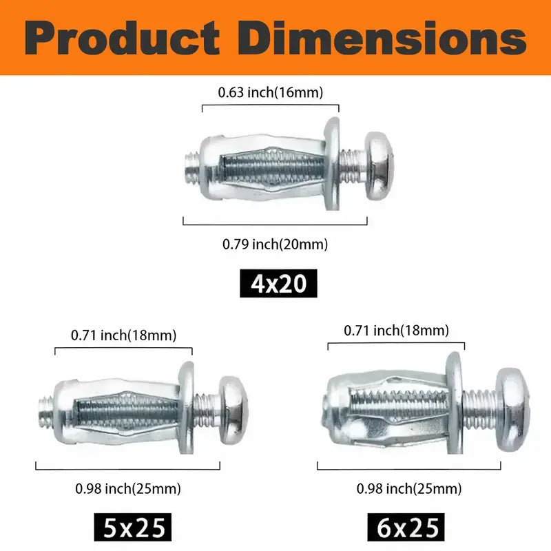 Heavy-Duty Carbon Steel Threaded Rivet Nut Set – Rustproof, Anti-Loosening, Bolt-Compatible for Industrial Assembly, Furniture Connection & Sheet Metal Repair (M4/M5/M6 Assorted Sizes)
