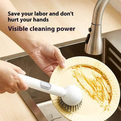🔥LAST CHANCE!! ✨BUY 1 GET 1 FREE!!!✨ 6-in-1 Soap Dispensing Dish Brush – Leak-Proof, Adjustable Angle & Wall-Mounted for Sink & Pots