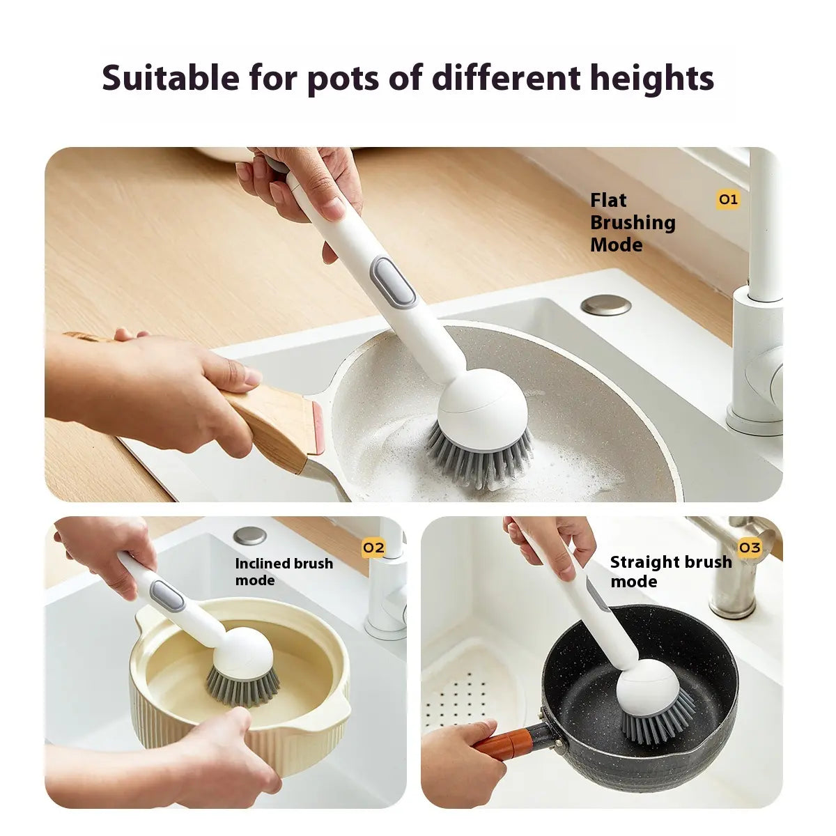 🔥LAST CHANCE!! ✨BUY 1 GET 1 FREE!!!✨ 6-in-1 Soap Dispensing Dish Brush – Leak-Proof, Adjustable Angle & Wall-Mounted for Sink & Pots