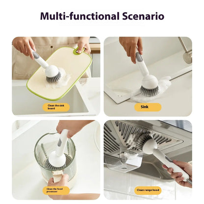 🔥LAST CHANCE!! ✨BUY 1 GET 1 FREE!!!✨ 6-in-1 Soap Dispensing Dish Brush – Leak-Proof, Adjustable Angle & Wall-Mounted for Sink & Pots