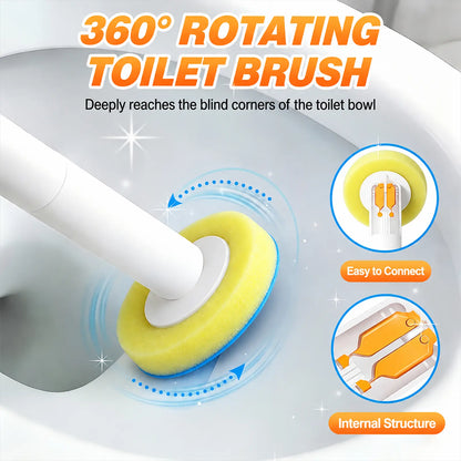 Toilet Scrubber Brush Kit – 30 Refills, No-Touch Rotating System, 3–4 Months of Cleaning