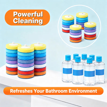 Toilet Scrubber Brush Kit – 30 Refills, No-Touch Rotating System, 3–4 Months of Cleaning