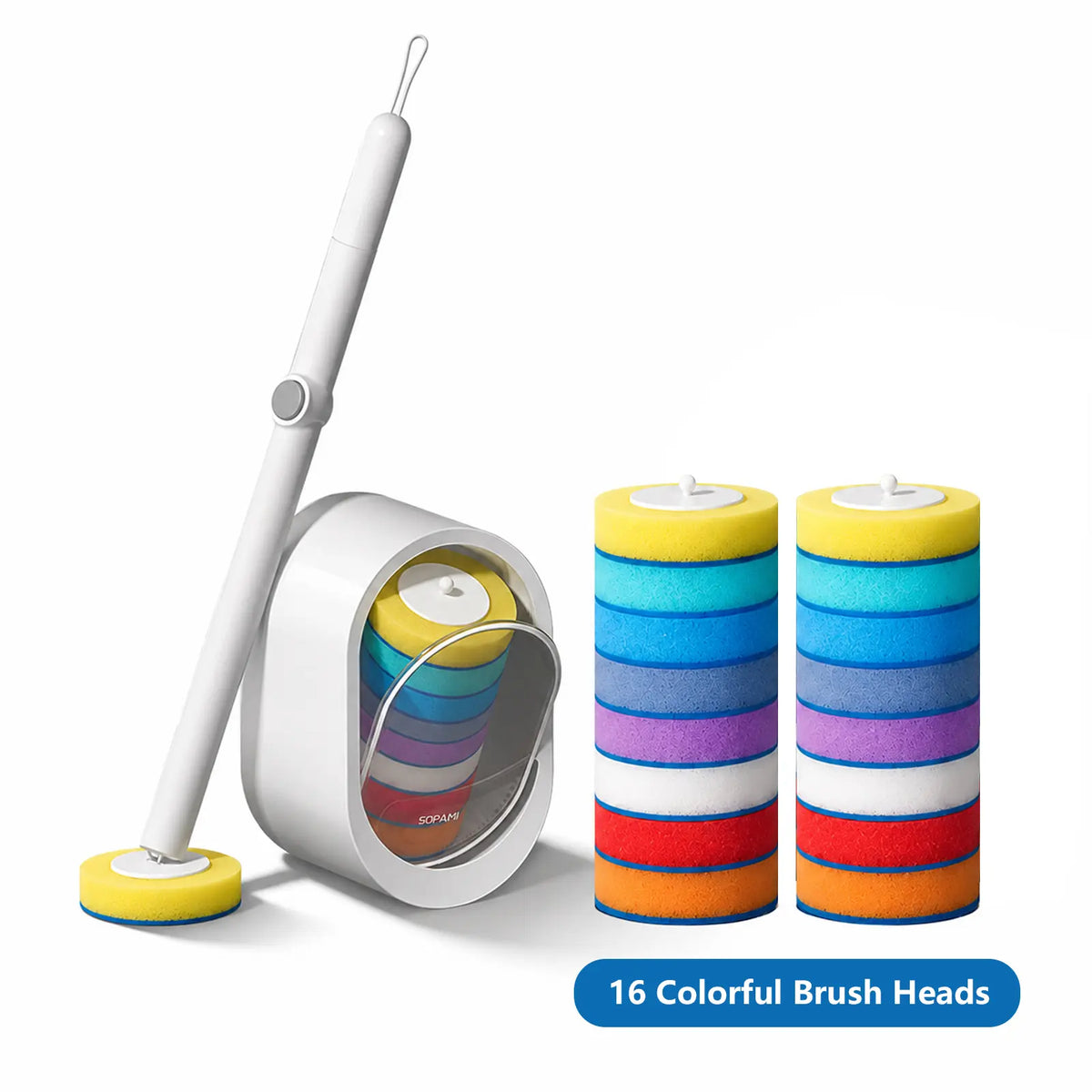 Toilet Scrubber Brush Kit – 30 Refills, No-Touch Rotating System, 3–4 Months of Cleaning