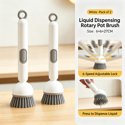🔥LAST CHANCE!! ✨BUY 1 GET 1 FREE!!!✨ 6-in-1 Soap Dispensing Dish Brush – Leak-Proof, Adjustable Angle & Wall-Mounted for Sink & Pots